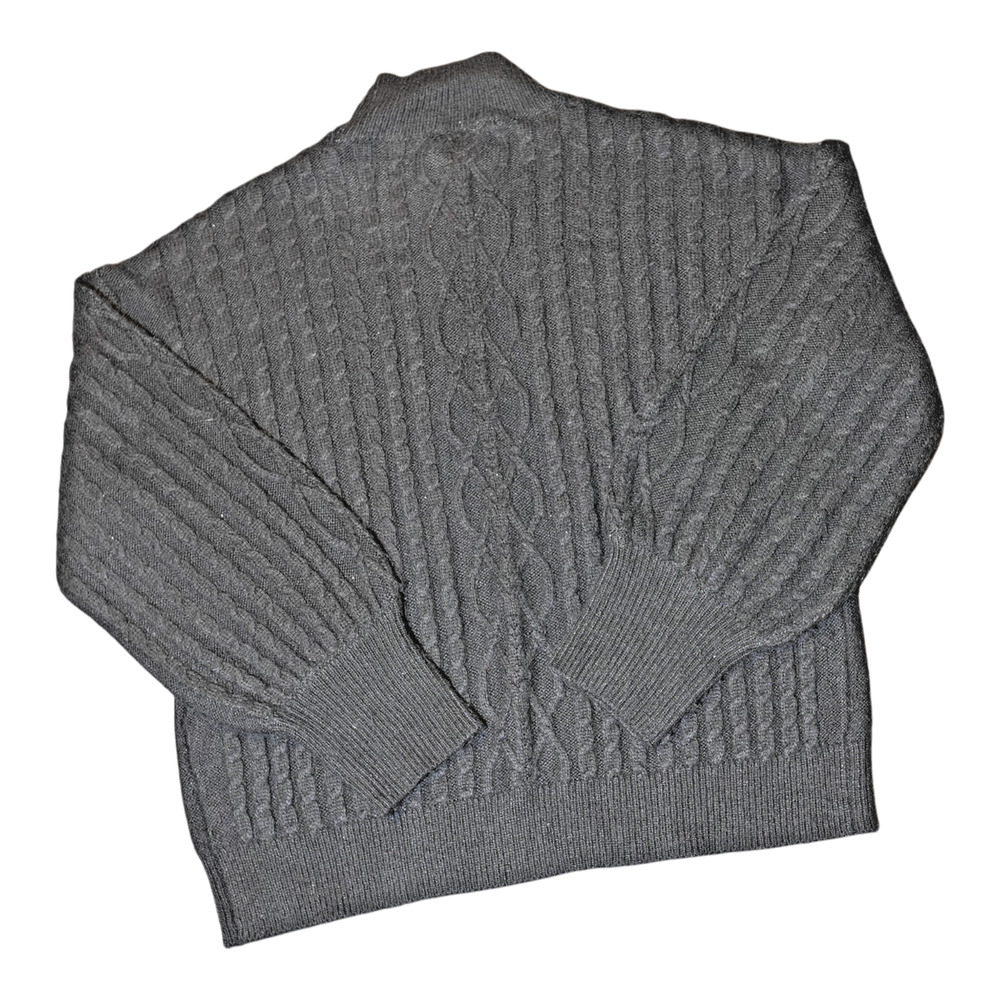 Vince Camuto Cable Knit Sweater Mock Neck Oversized Brown Size L - Picture 2 of 10